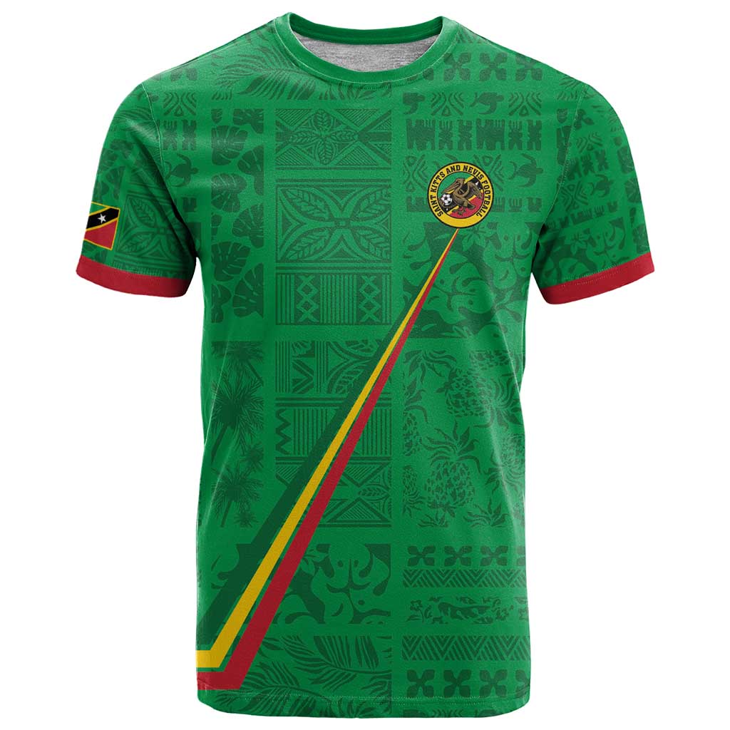 Custom Saint Kitts And Nevis Football T Shirt Sugar Boyz Green Version - Wonder Print Shop
