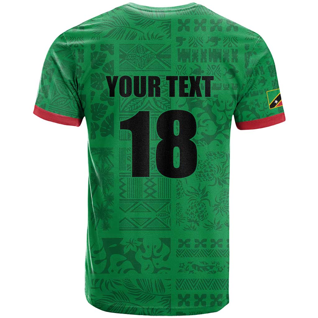 Custom Saint Kitts And Nevis Football T Shirt Sugar Boyz Green Version - Wonder Print Shop