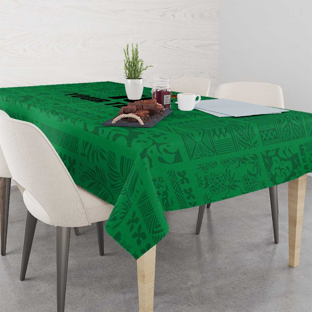 Custom Saint Kitts And Nevis Football Tablecloth Sugar Boyz Green Version - Wonder Print Shop