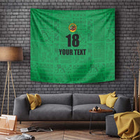 Custom Saint Kitts And Nevis Football Tapestry Sugar Boyz Green Version - Wonder Print Shop