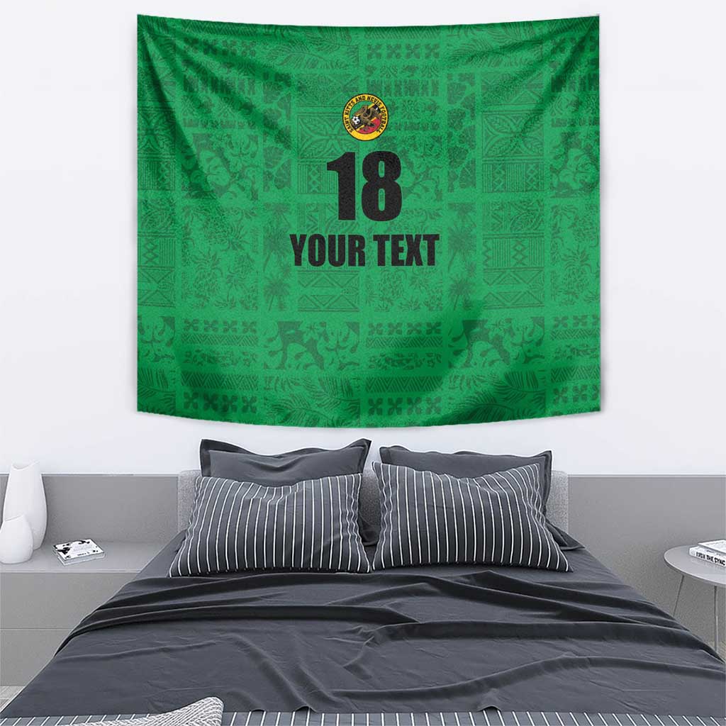 Custom Saint Kitts And Nevis Football Tapestry Sugar Boyz Green Version - Wonder Print Shop