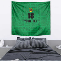 Custom Saint Kitts And Nevis Football Tapestry Sugar Boyz Green Version - Wonder Print Shop