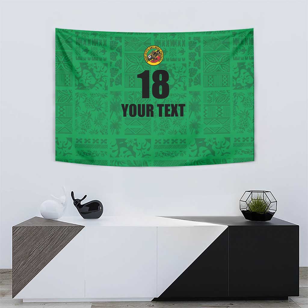 Custom Saint Kitts And Nevis Football Tapestry Sugar Boyz Green Version - Wonder Print Shop