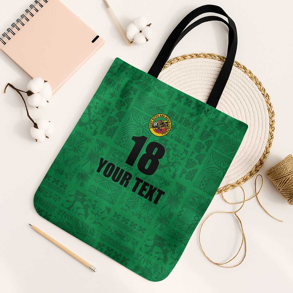Custom Saint Kitts And Nevis Football Tote Bag Sugar Boyz Green Version - Wonder Print Shop