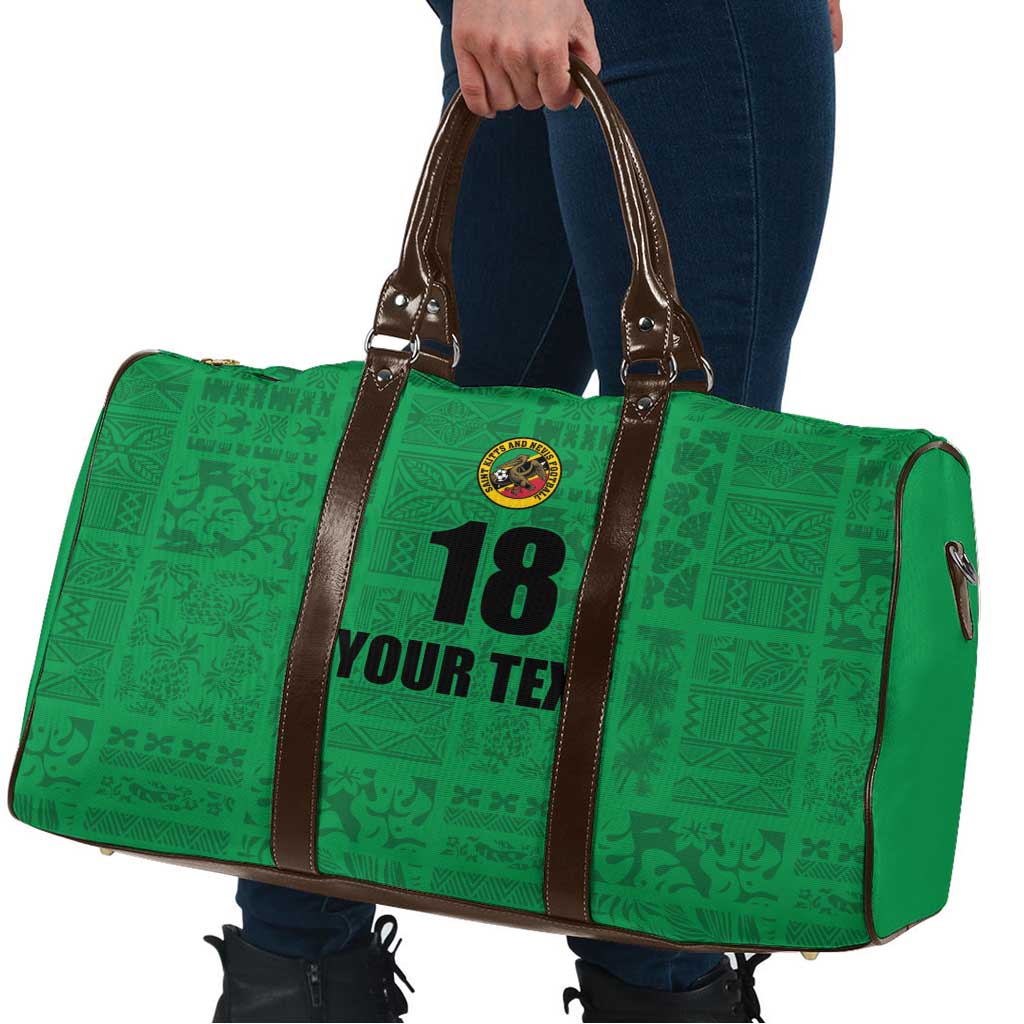 Custom Saint Kitts And Nevis Football Travel Bag Sugar Boyz Green Version - Wonder Print Shop