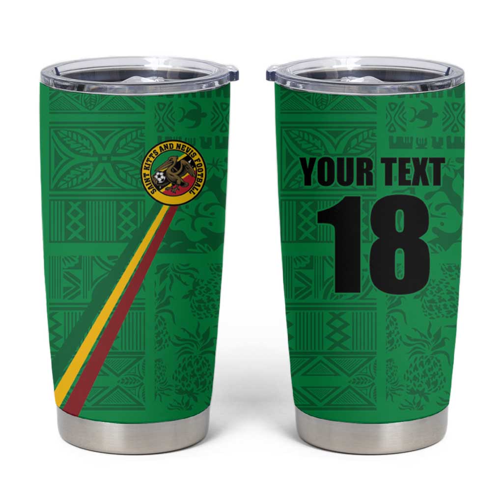 Custom Saint Kitts And Nevis Football Tumbler Cup Sugar Boyz Green Version - Wonder Print Shop
