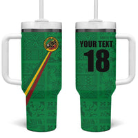Custom Saint Kitts And Nevis Football Tumbler With Handle Sugar Boyz Green Version - Wonder Print Shop