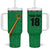 Custom Saint Kitts And Nevis Football Tumbler With Handle Sugar Boyz Green Version - Wonder Print Shop