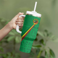 Custom Saint Kitts And Nevis Football Tumbler With Handle Sugar Boyz Green Version - Wonder Print Shop