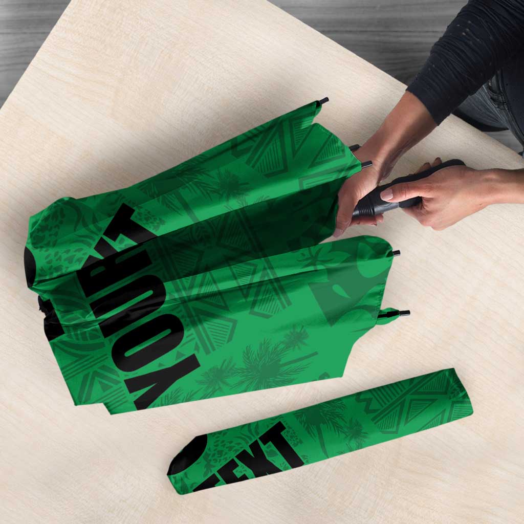 Custom Saint Kitts And Nevis Football Umbrella Sugar Boyz Green Version - Wonder Print Shop