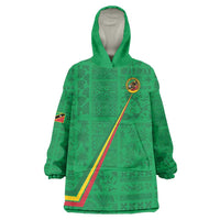 Custom Saint Kitts And Nevis Football Wearable Blanket Hoodie Sugar Boyz Green Version - Wonder Print Shop