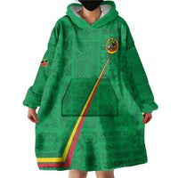 Custom Saint Kitts And Nevis Football Wearable Blanket Hoodie Sugar Boyz Green Version - Wonder Print Shop