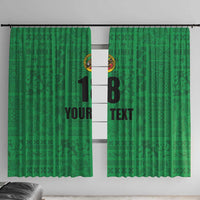 Custom Saint Kitts And Nevis Football Window Curtain Sugar Boyz Green Version - Wonder Print Shop