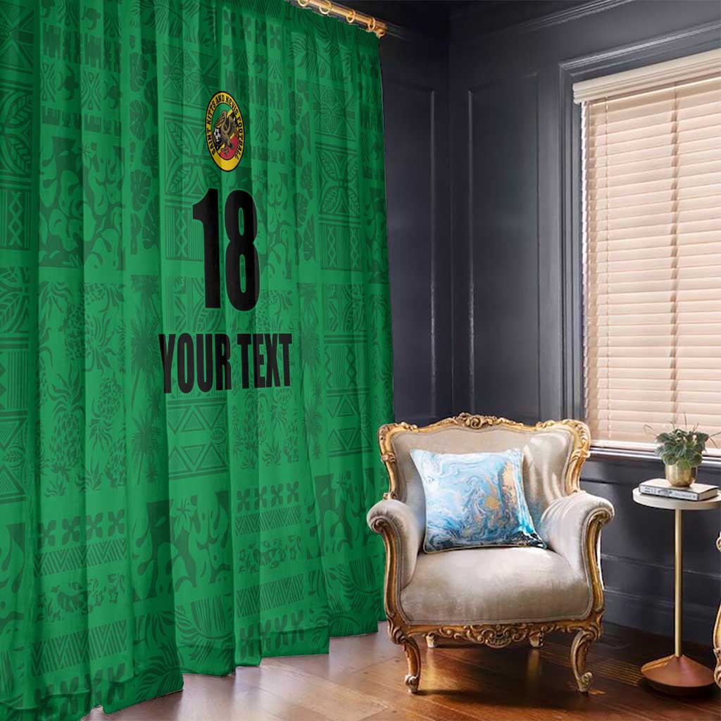 Custom Saint Kitts And Nevis Football Window Curtain Sugar Boyz Green Version - Wonder Print Shop