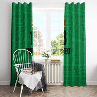 Custom Saint Kitts And Nevis Football Window Curtain Sugar Boyz Green Version - Wonder Print Shop