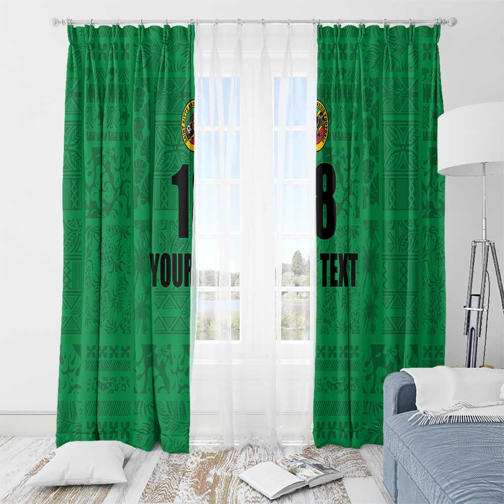 Custom Saint Kitts And Nevis Football Window Curtain Sugar Boyz Green Version - Wonder Print Shop