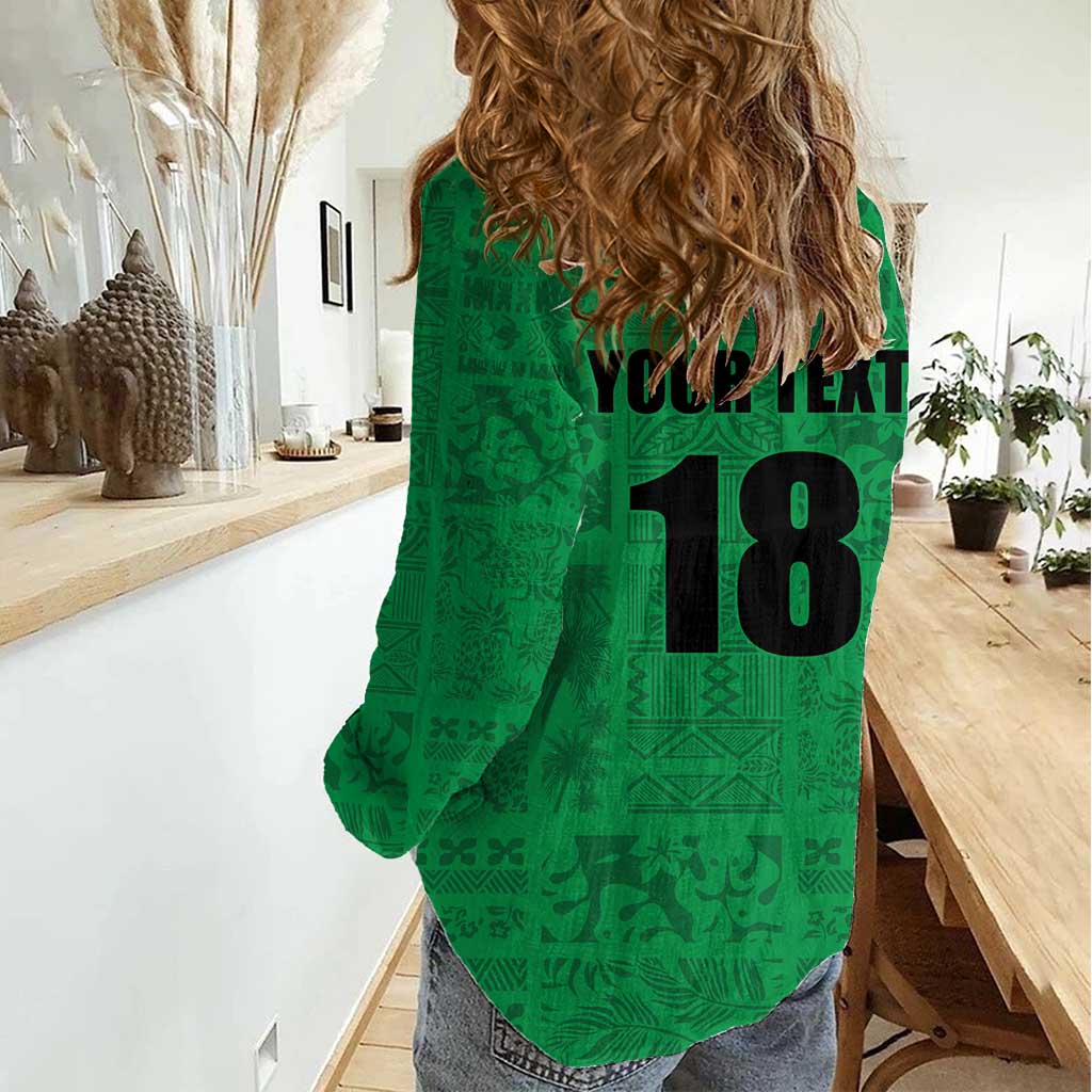 Custom Saint Kitts And Nevis Football Women Casual Shirt Sugar Boyz Green Version - Wonder Print Shop