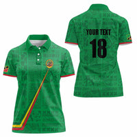 Custom Saint Kitts And Nevis Football Women Polo Shirt Sugar Boyz Green Version - Wonder Print Shop