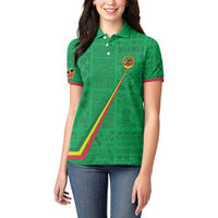 Custom Saint Kitts And Nevis Football Women Polo Shirt Sugar Boyz Green Version - Wonder Print Shop