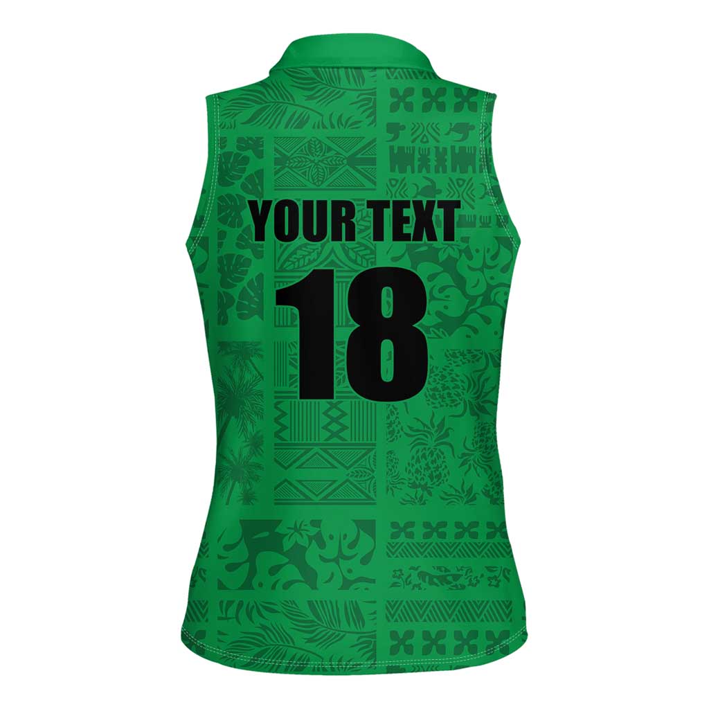 Custom Saint Kitts And Nevis Football Women Sleeveless Polo Shirt Sugar Boyz Green Version - Wonder Print Shop