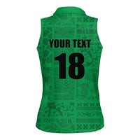 Custom Saint Kitts And Nevis Football Women Sleeveless Polo Shirt Sugar Boyz Green Version - Wonder Print Shop
