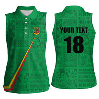 Custom Saint Kitts And Nevis Football Women Sleeveless Polo Shirt Sugar Boyz Green Version - Wonder Print Shop