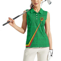 Custom Saint Kitts And Nevis Football Women Sleeveless Polo Shirt Sugar Boyz Green Version - Wonder Print Shop