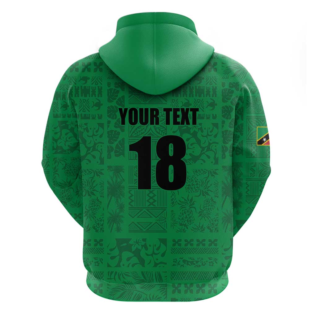 Custom Saint Kitts And Nevis Football Zip Hoodie Sugar Boyz Green Version - Wonder Print Shop