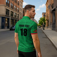 Custom Saint Kitts And Nevis Football Zipper Polo Shirt Sugar Boyz Green Version - Wonder Print Shop