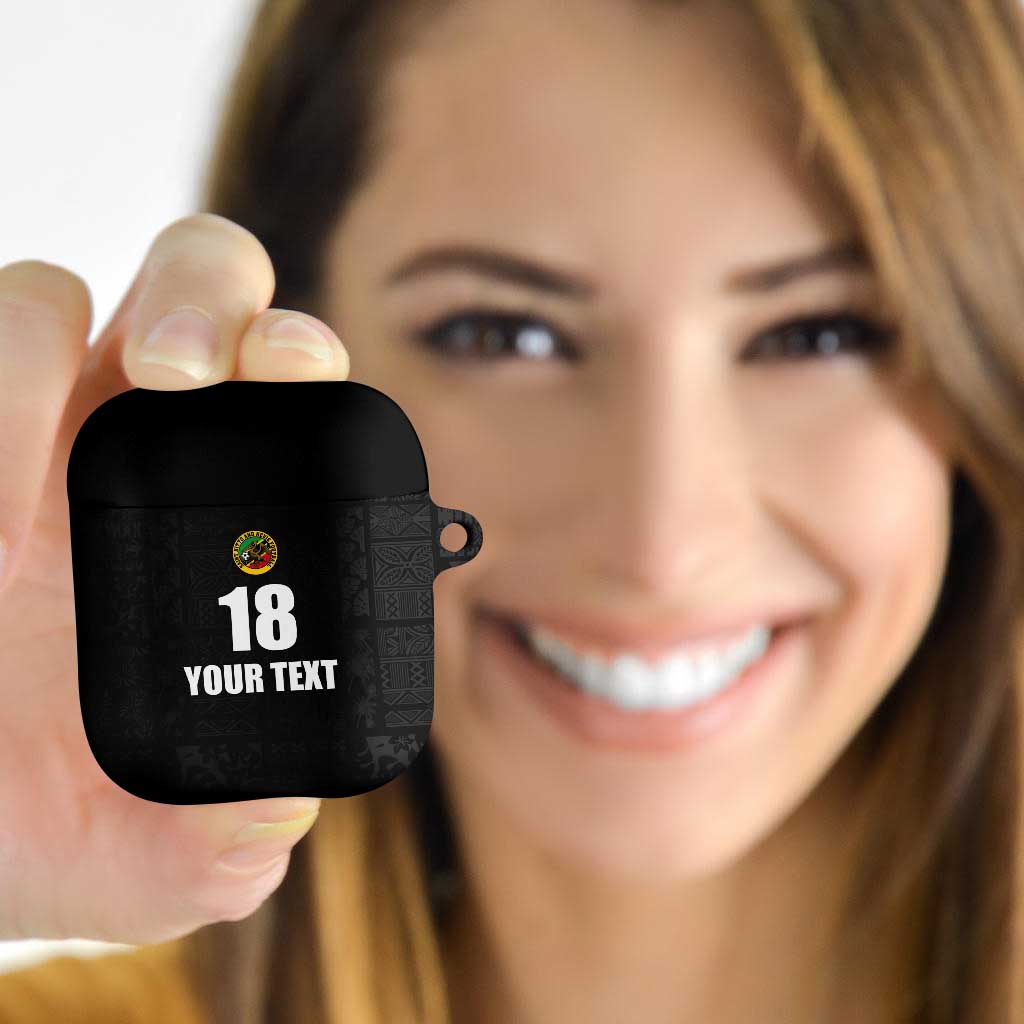Custom Saint Kitts And Nevis Football AirPods Case Sugar Boyz Black Version - Wonder Print Shop