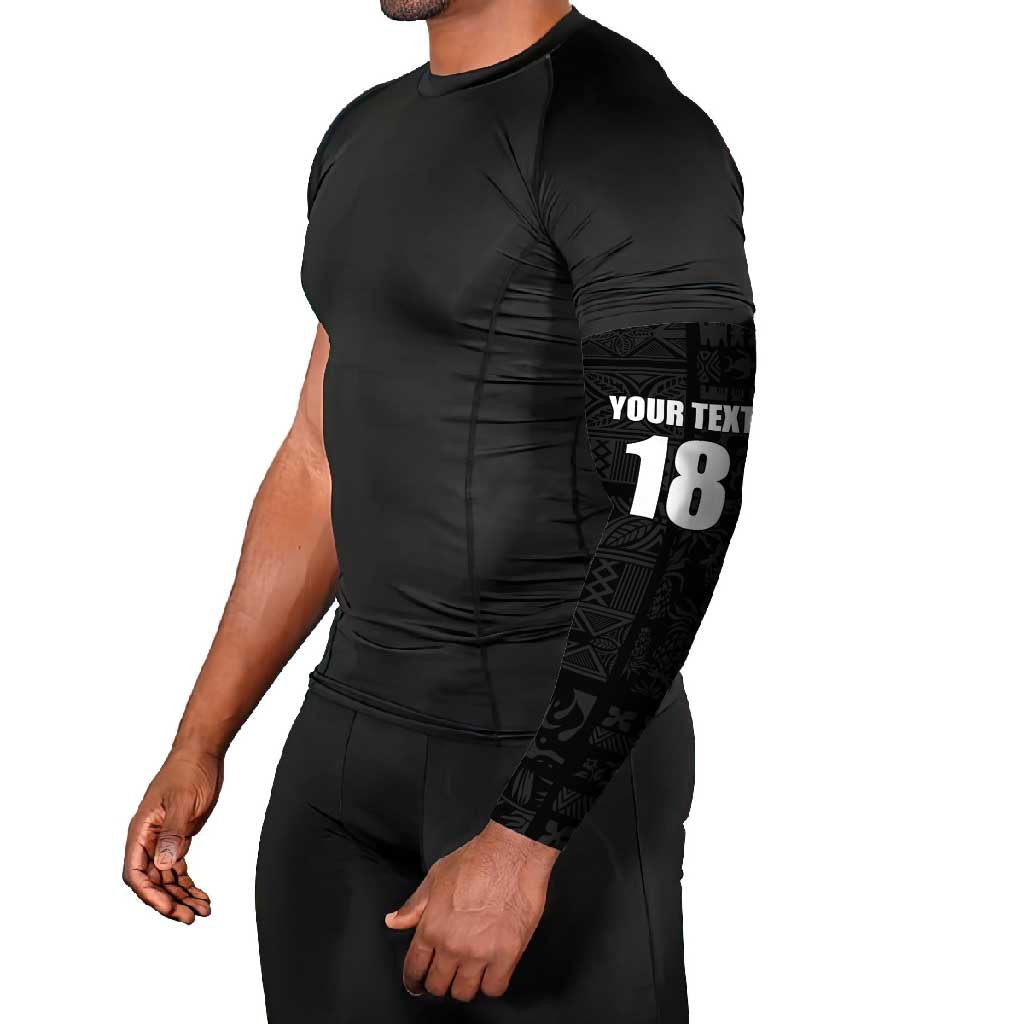 Custom Saint Kitts And Nevis Football Arm Sleeves Sugar Boyz Black Version - Wonder Print Shop