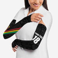 Custom Saint Kitts And Nevis Football Arm Sleeves Sugar Boyz Black Version - Wonder Print Shop