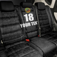 Custom Saint Kitts And Nevis Football Back Car Seat Cover Sugar Boyz Black Version - Wonder Print Shop
