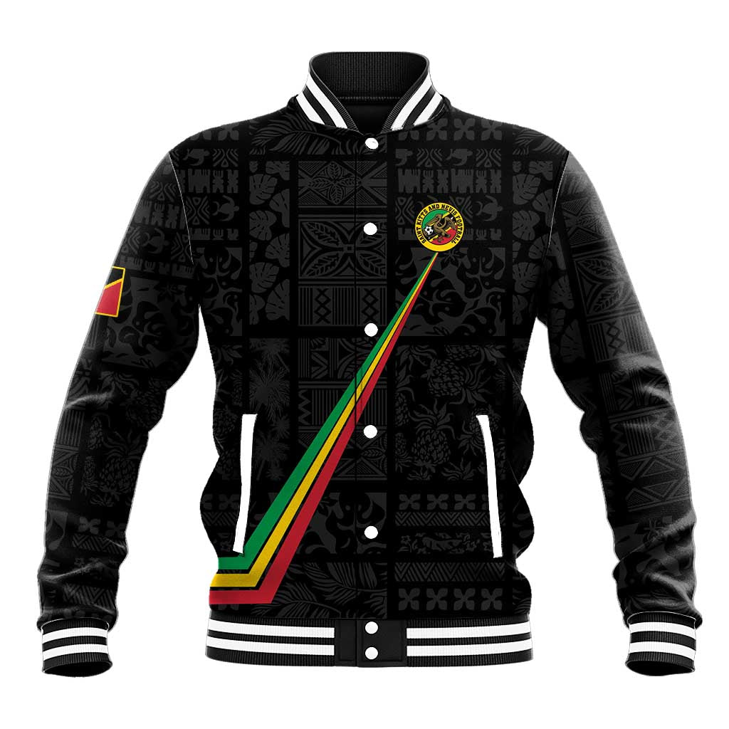 Custom Saint Kitts And Nevis Football Baseball Jacket Sugar Boyz Black Version - Wonder Print Shop