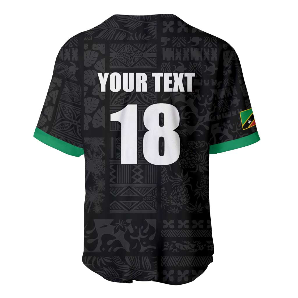 Custom Saint Kitts And Nevis Football Baseball Jersey Sugar Boyz Black Version - Wonder Print Shop