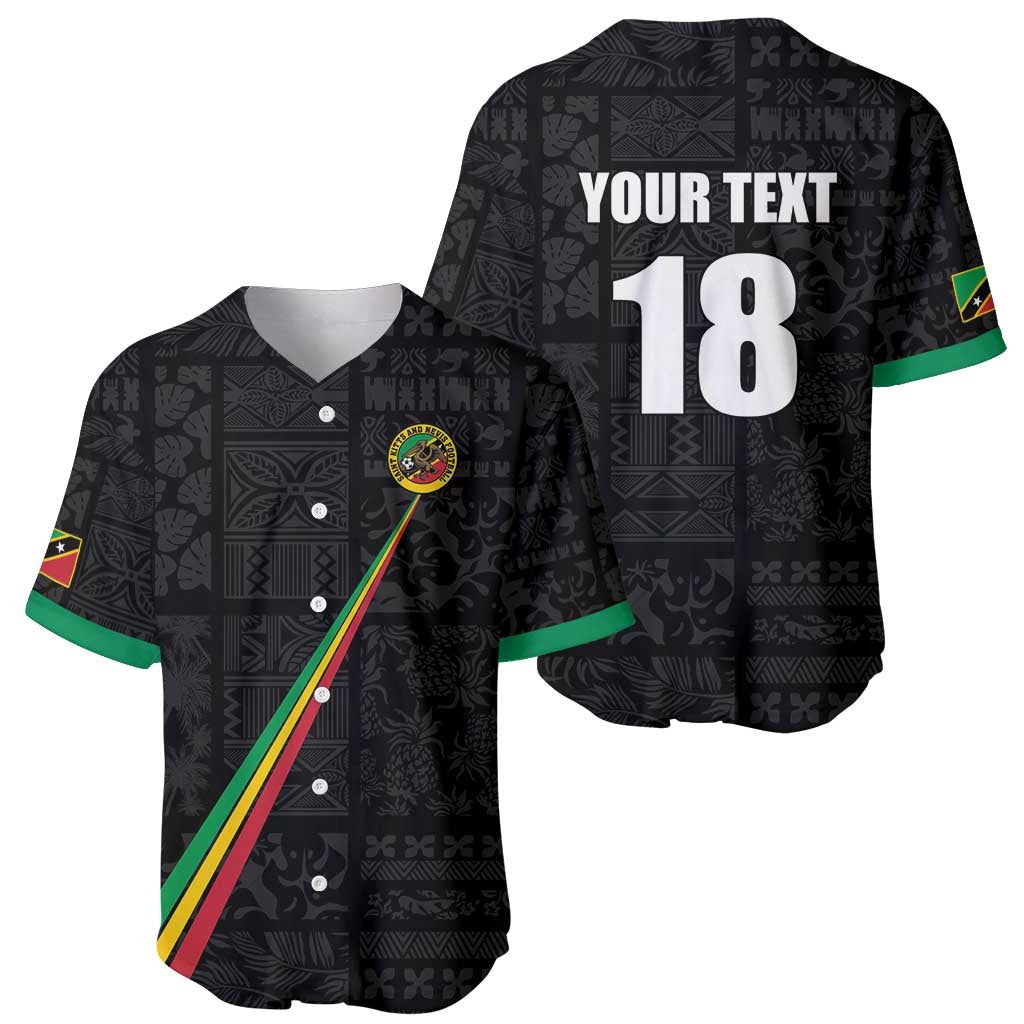 Custom Saint Kitts And Nevis Football Baseball Jersey Sugar Boyz Black Version - Wonder Print Shop