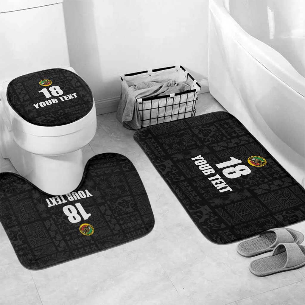 Custom Saint Kitts And Nevis Football Bathroom Set Sugar Boyz Black Version - Wonder Print Shop