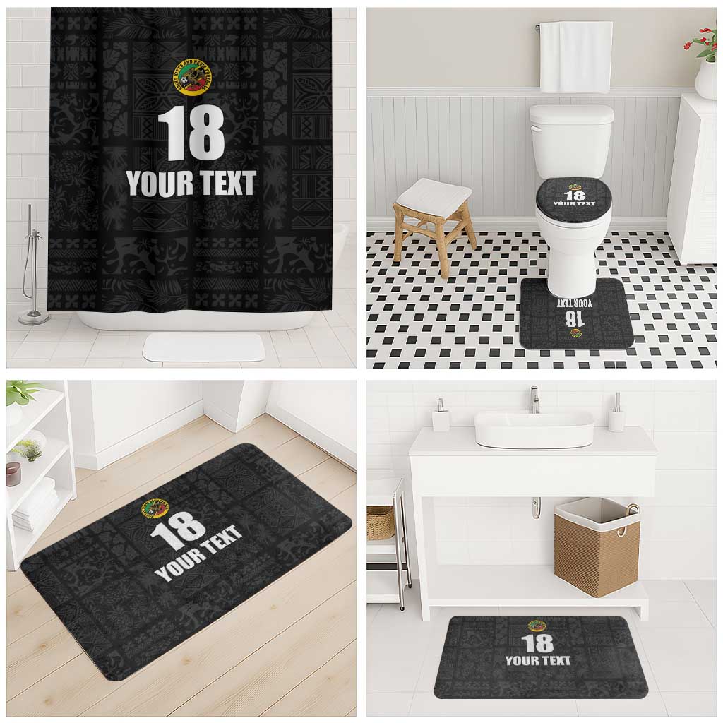 Custom Saint Kitts And Nevis Football Bathroom Set Sugar Boyz Black Version - Wonder Print Shop