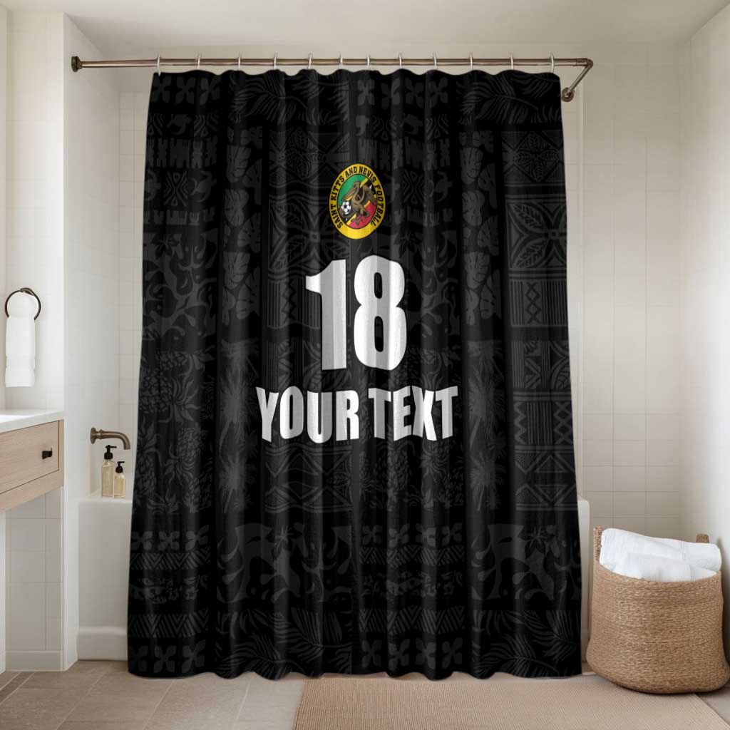 Custom Saint Kitts And Nevis Football Bathroom Set Sugar Boyz Black Version - Wonder Print Shop