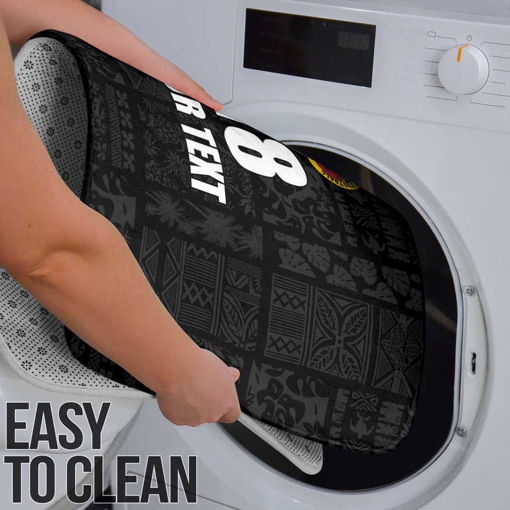 Custom Saint Kitts And Nevis Football Bathroom Set Sugar Boyz Black Version - Wonder Print Shop