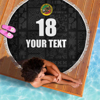 Custom Saint Kitts And Nevis Football Beach Blanket Sugar Boyz Black Version - Wonder Print Shop