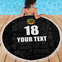 Custom Saint Kitts And Nevis Football Beach Blanket Sugar Boyz Black Version - Wonder Print Shop