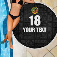 Custom Saint Kitts And Nevis Football Beach Blanket Sugar Boyz Black Version - Wonder Print Shop