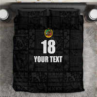 Custom Saint Kitts And Nevis Football Bedding Set Sugar Boyz Black Version - Wonder Print Shop