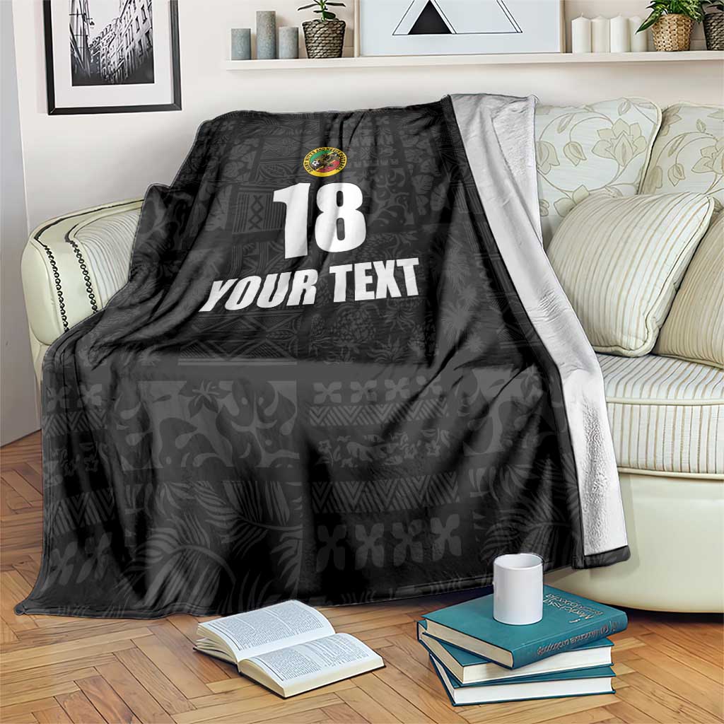 Custom Saint Kitts And Nevis Football Blanket Sugar Boyz Black Version - Wonder Print Shop