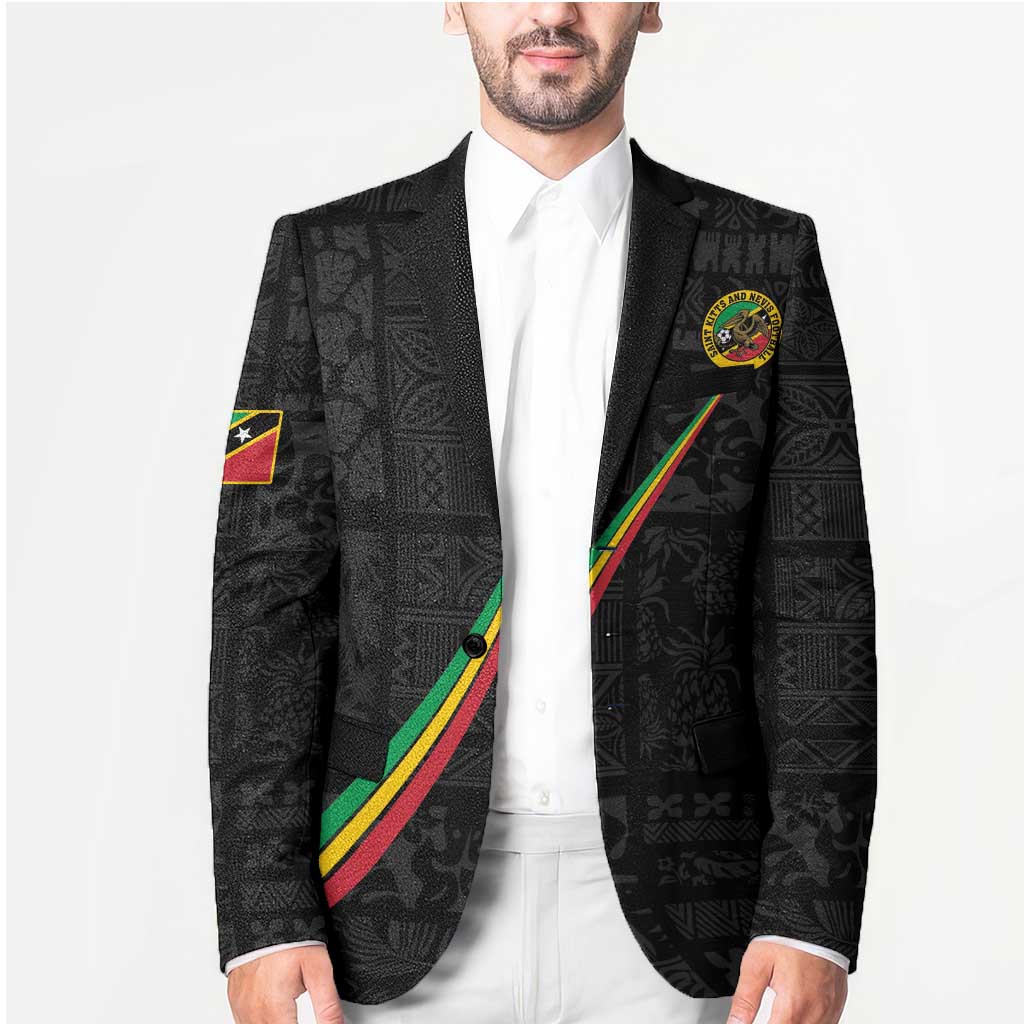 Custom Saint Kitts And Nevis Football Blazer Sugar Boyz Black Version - Wonder Print Shop