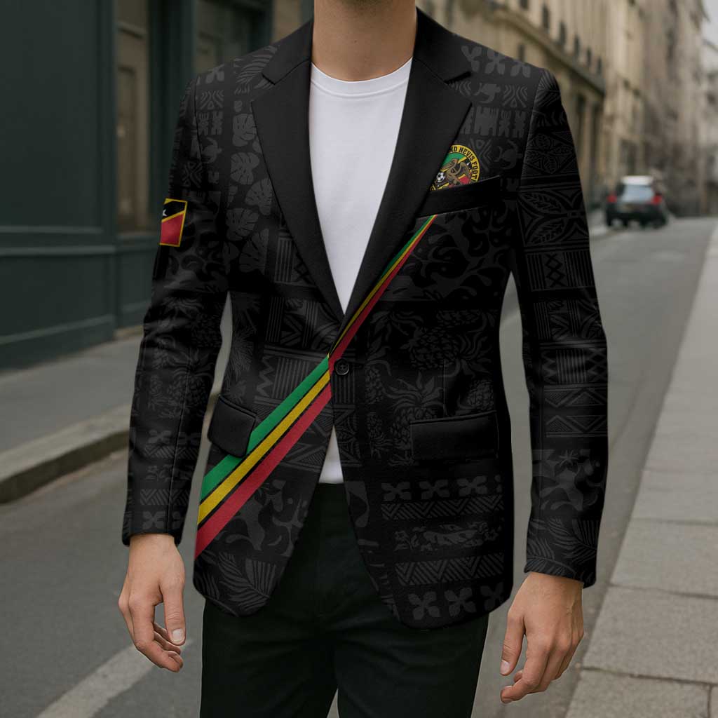 Custom Saint Kitts And Nevis Football Blazer Sugar Boyz Black Version - Wonder Print Shop