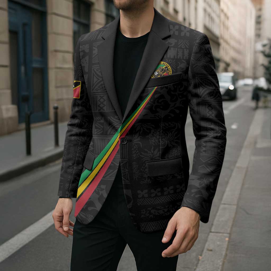 Custom Saint Kitts And Nevis Football Blazer Sugar Boyz Black Version - Wonder Print Shop