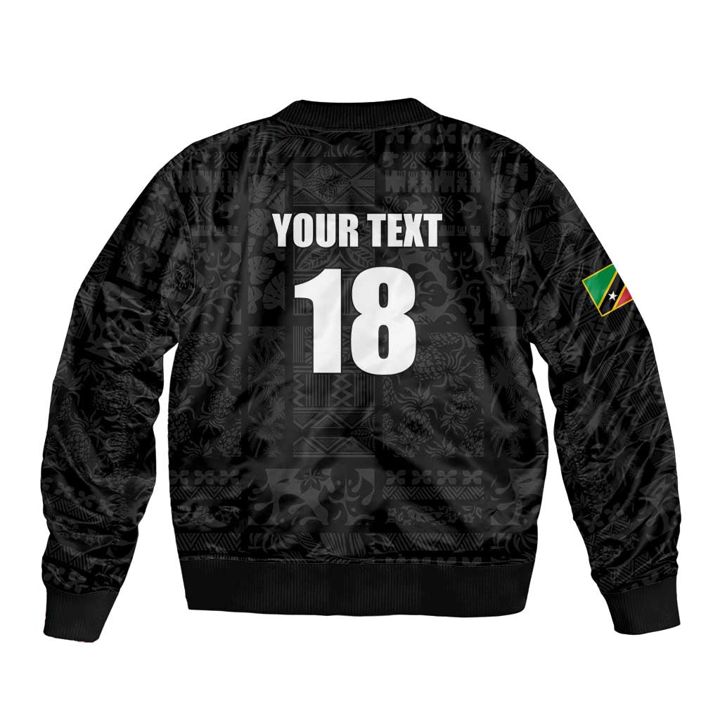 Custom Saint Kitts And Nevis Football Bomber Jacket Sugar Boyz Black Version - Wonder Print Shop