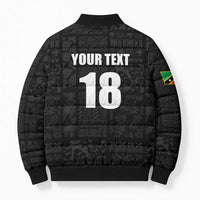 Custom Saint Kitts And Nevis Football Bomber Puffer Jacket Sugar Boyz Black Version - Wonder Print Shop